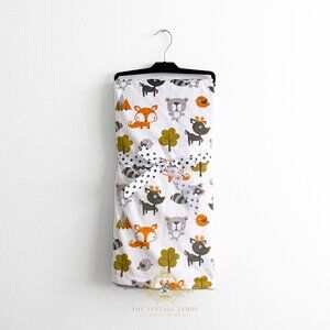 NWT Cute Children's Soft Plush Minky Reversible Blanket Woodland Animals Friends